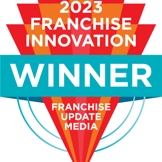 logo with the text 2023 franchise innovation winnner