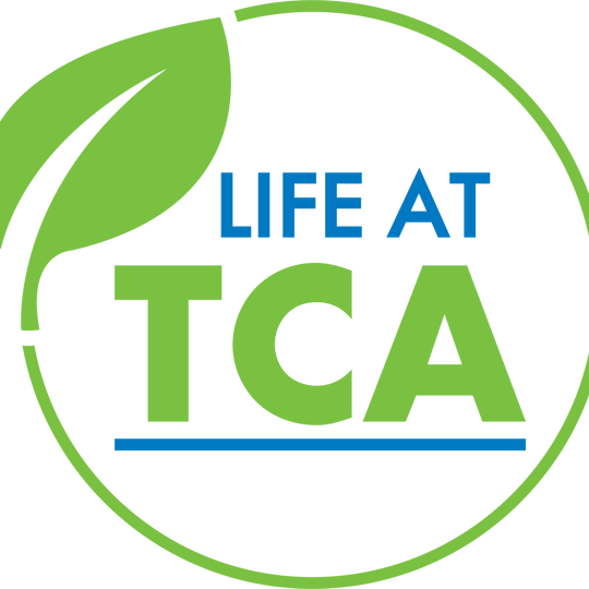 circle with Life at TCA in the middle
