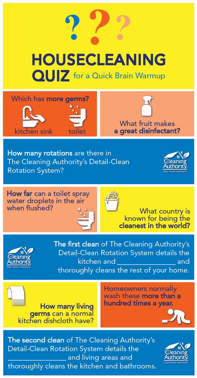 Warmup your brain with our housecleaning quiz!