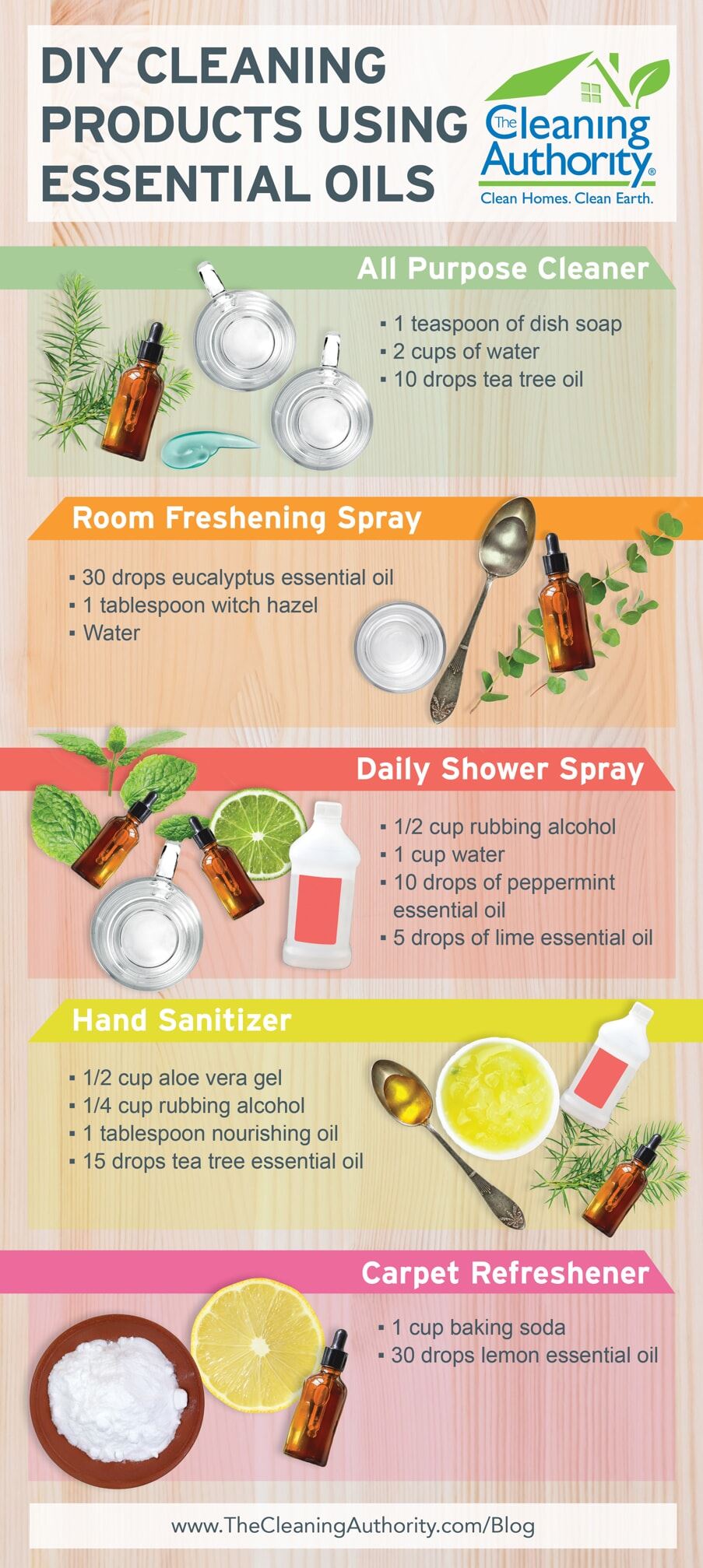 DIY cleaning products with essential oils