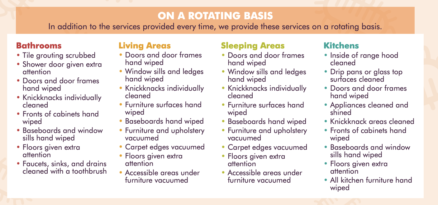 clean on a rotating basis